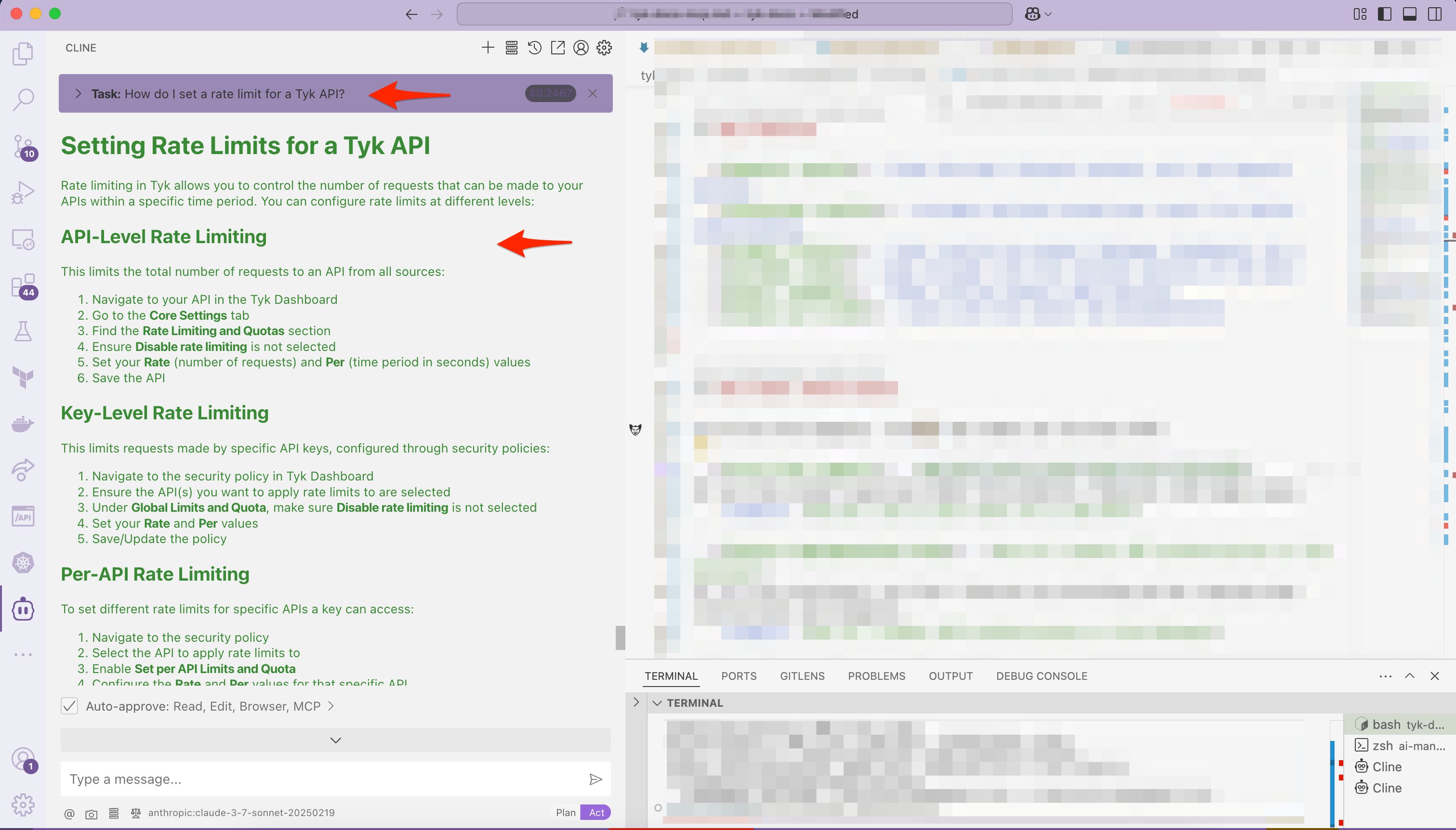 Screenshot of the response to request of AI to create a new user
