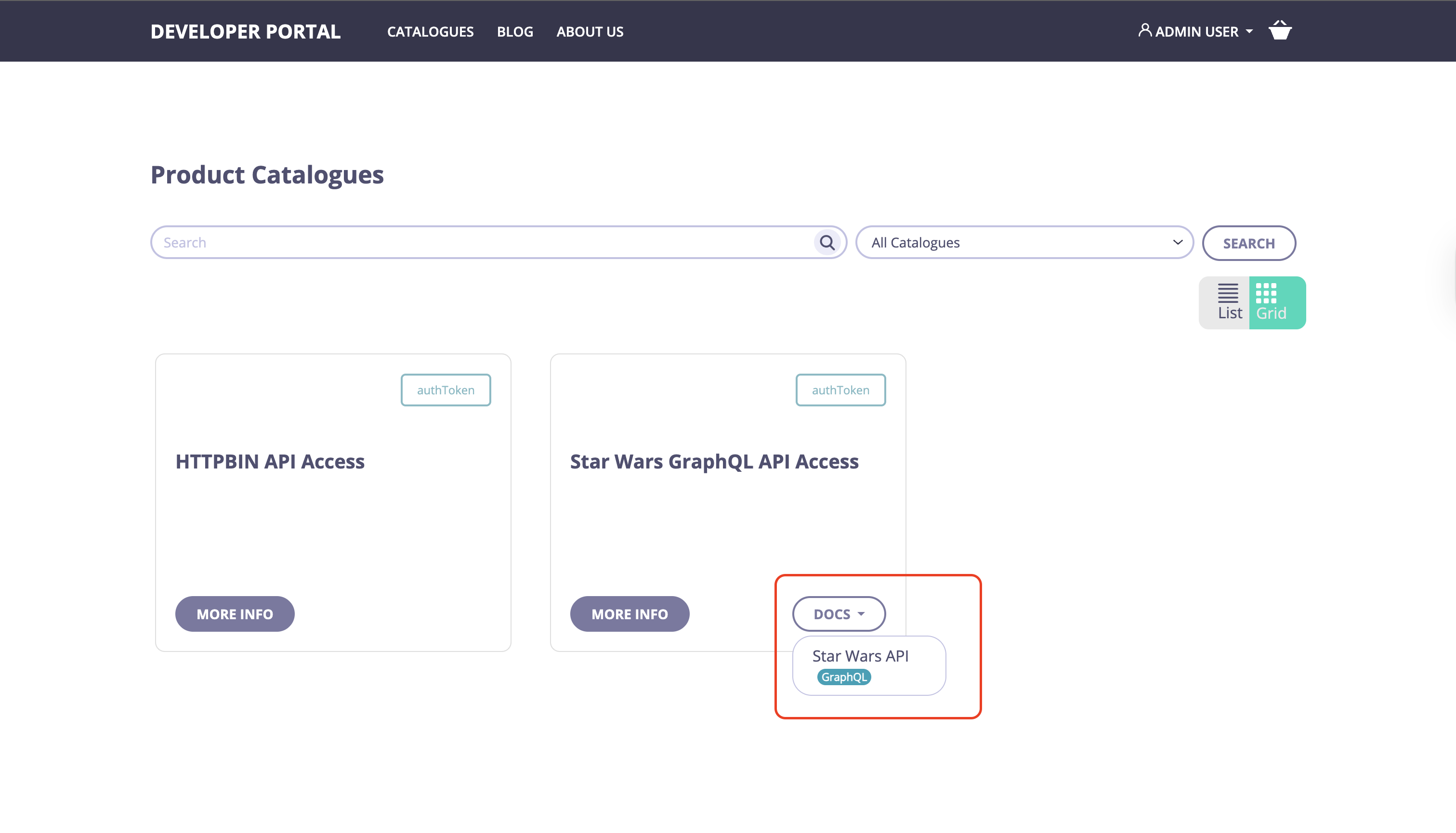 GraphQL API Docs Live Portal