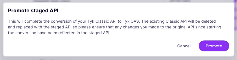 Confirm the promotion