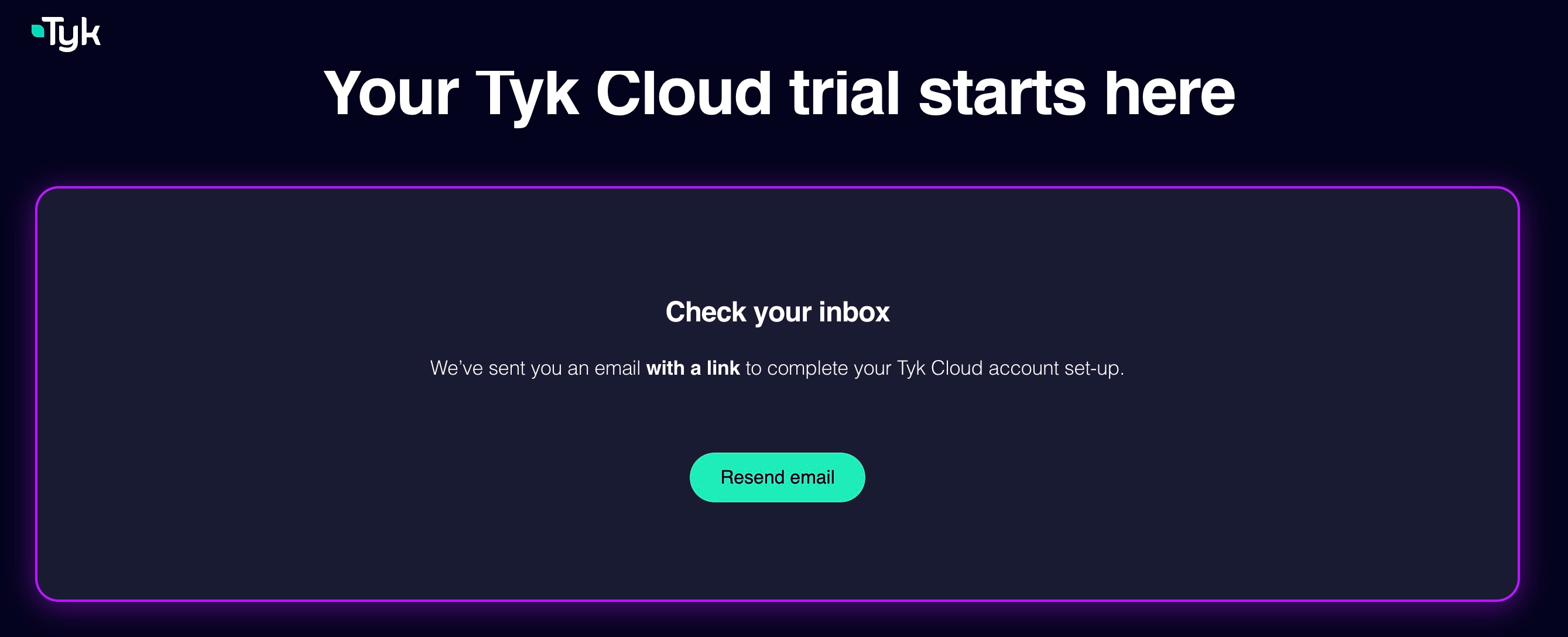Create Account Resend Email
