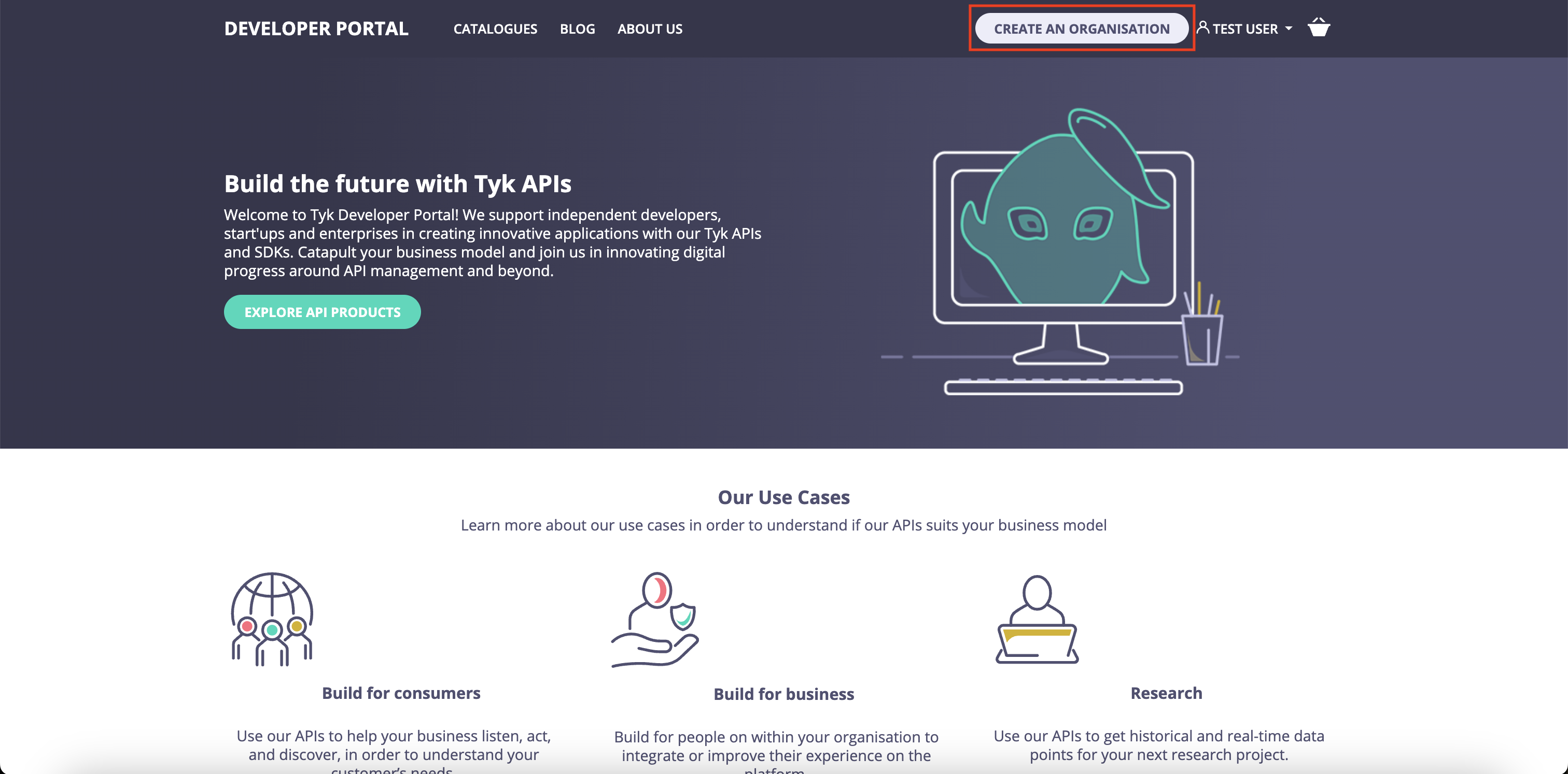 Become an organization button