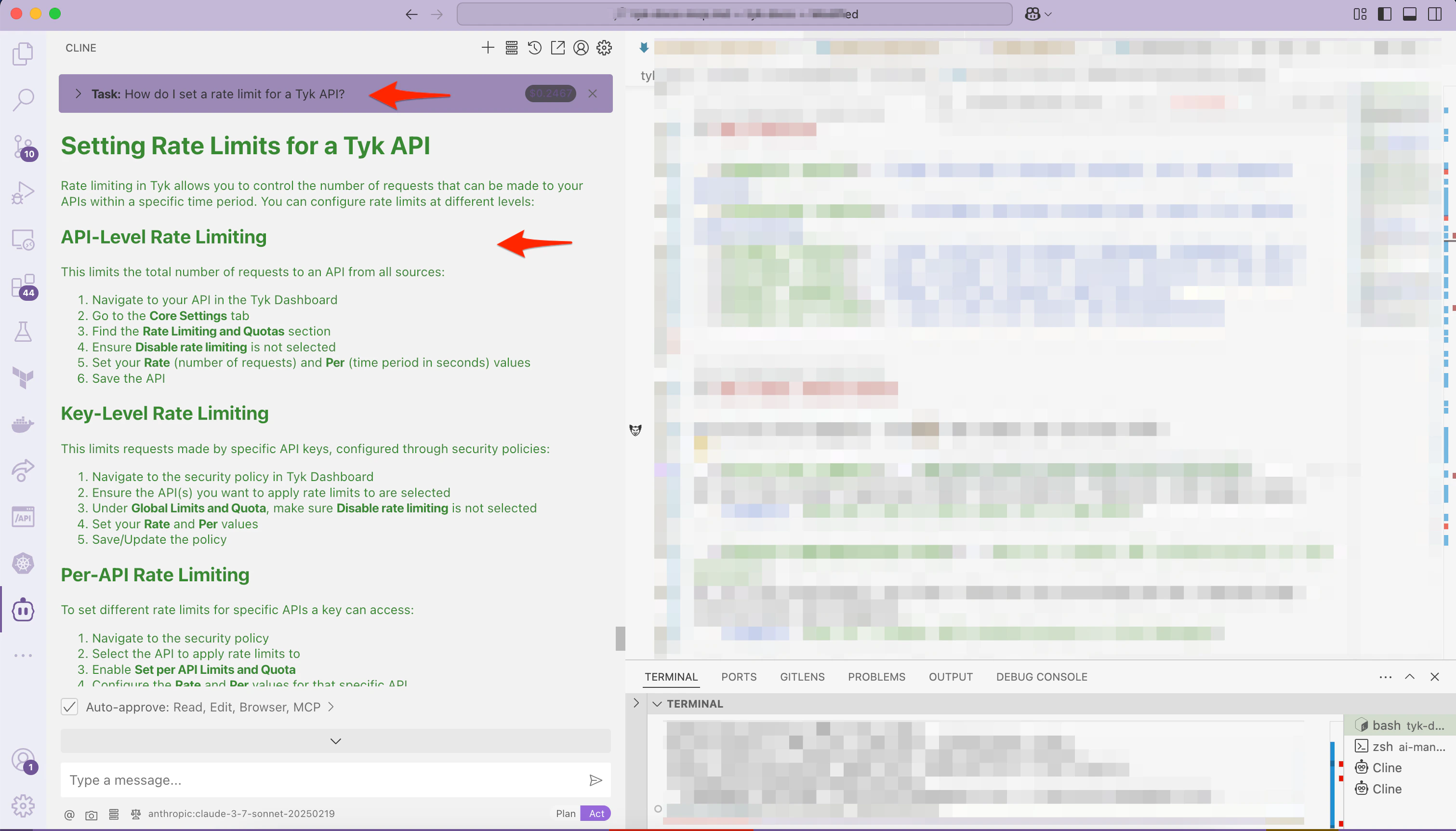 Screenshot of the response to request of AI to create a new user