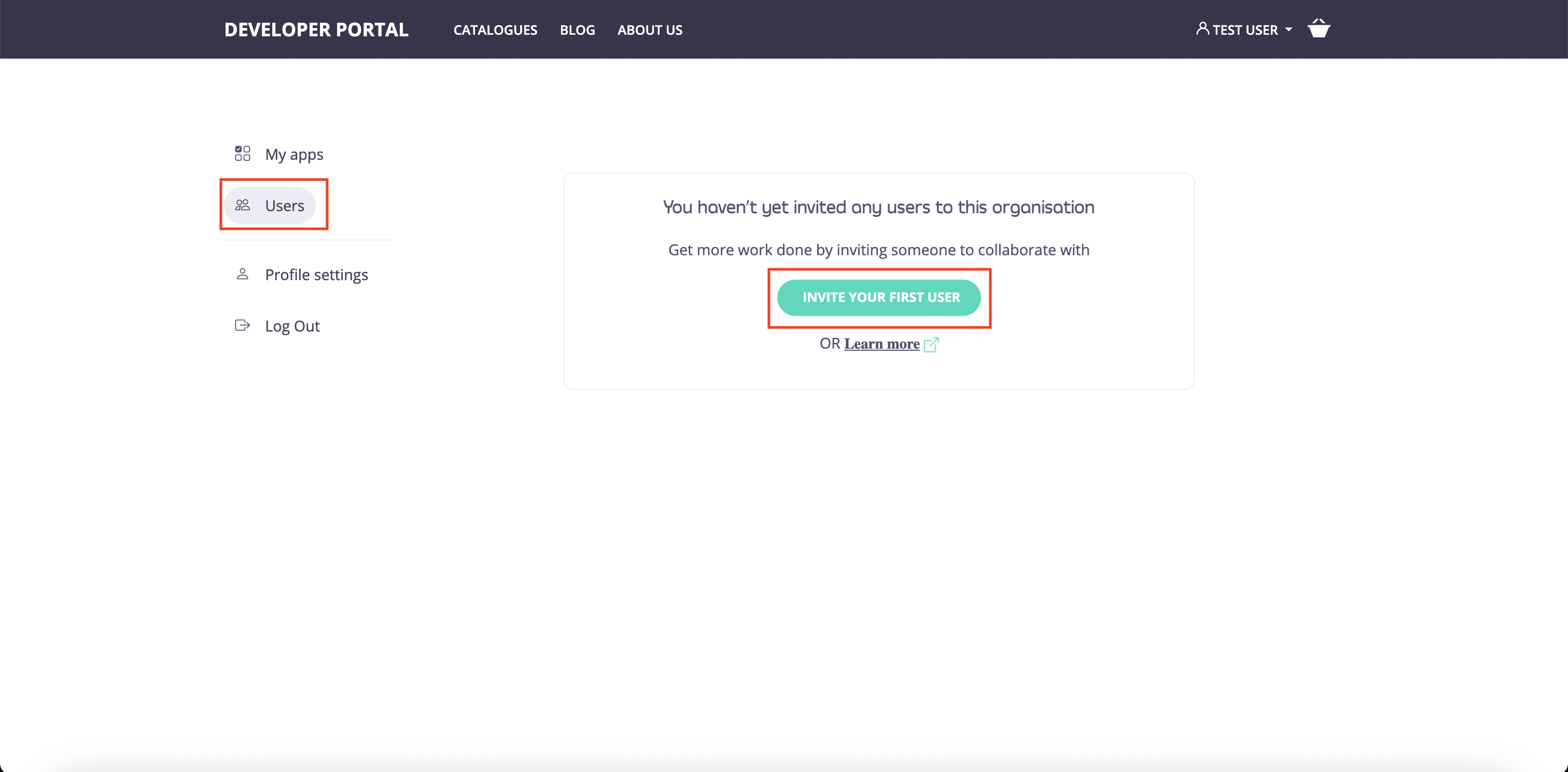 Navigate to the Users tab