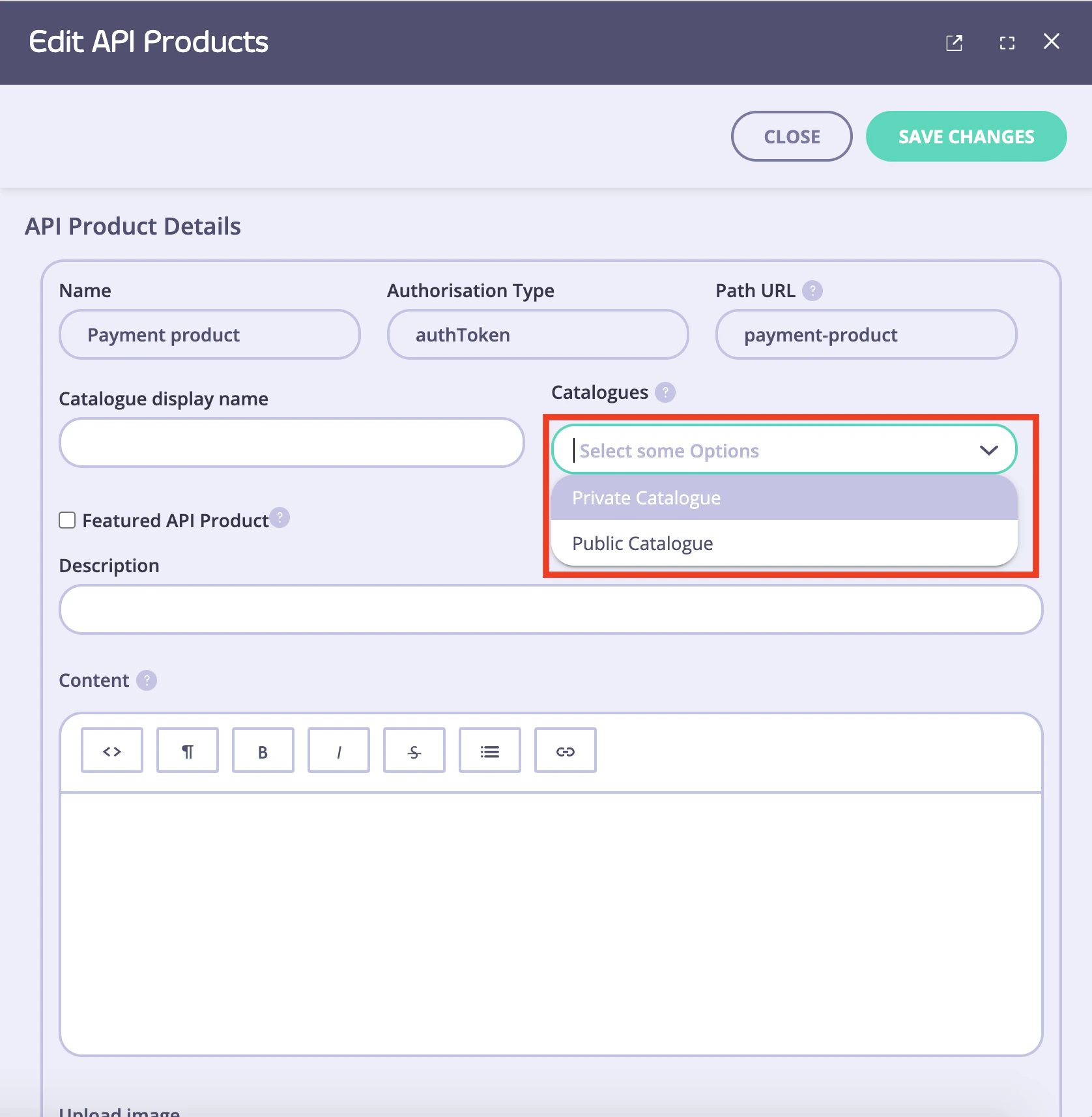 Edit the API Product's metadata