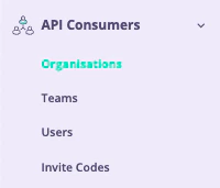 Portal Organizations menu