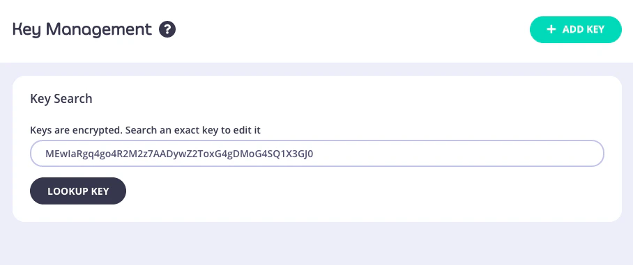 Split Token Key Metadata