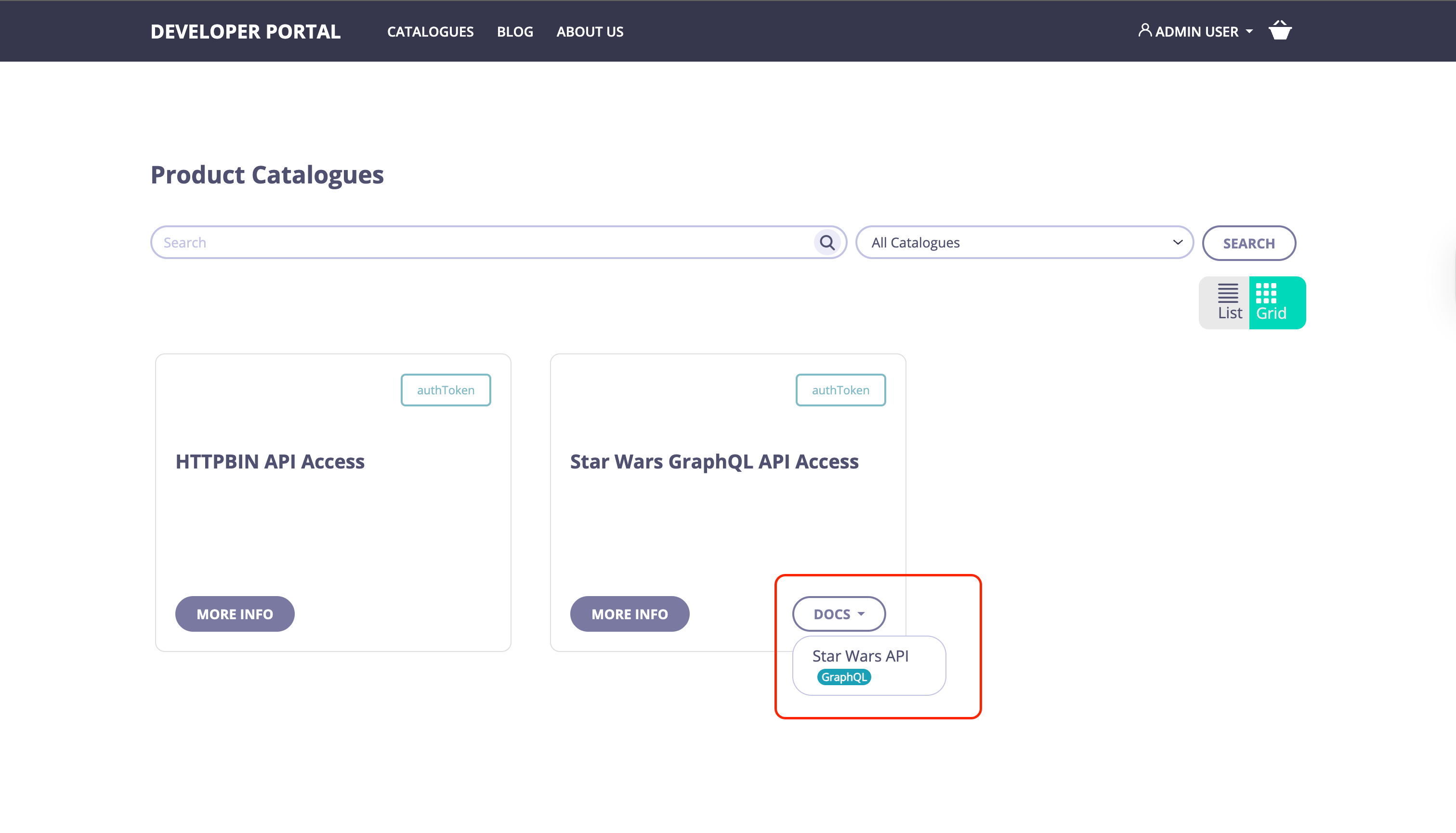 GraphQL API Docs Live Portal