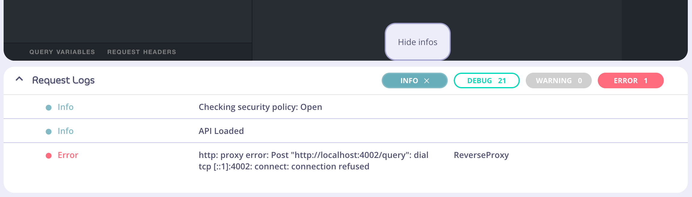 Logs navigation