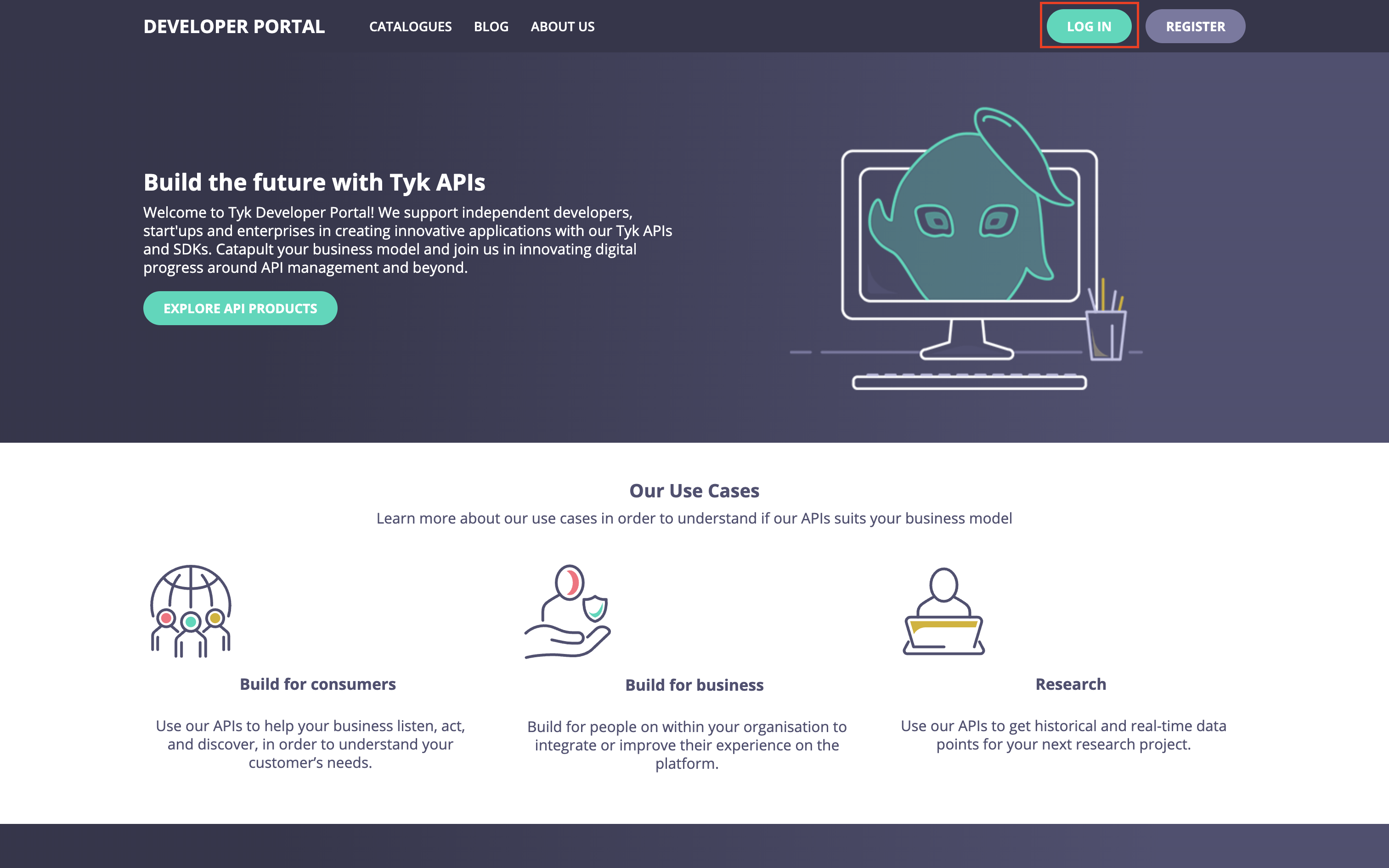 Open the login page