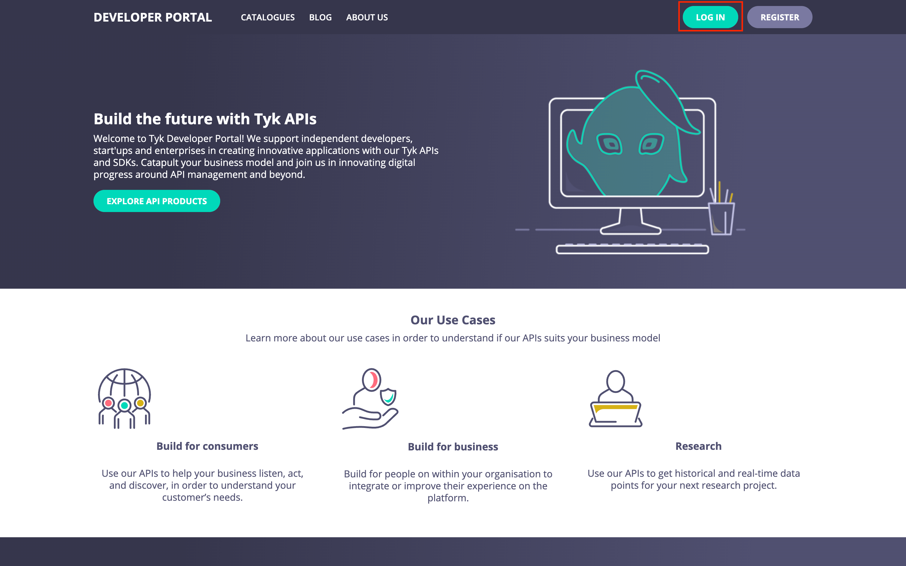 Open the login page