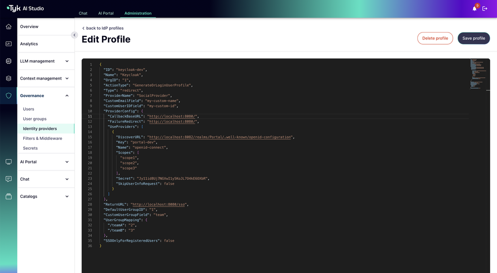 SSO Config UI