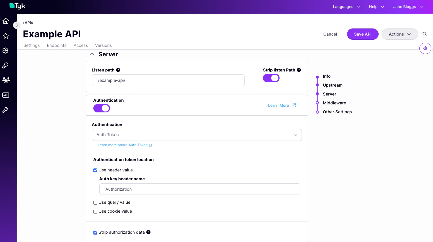 Configuring the Auth Token method
