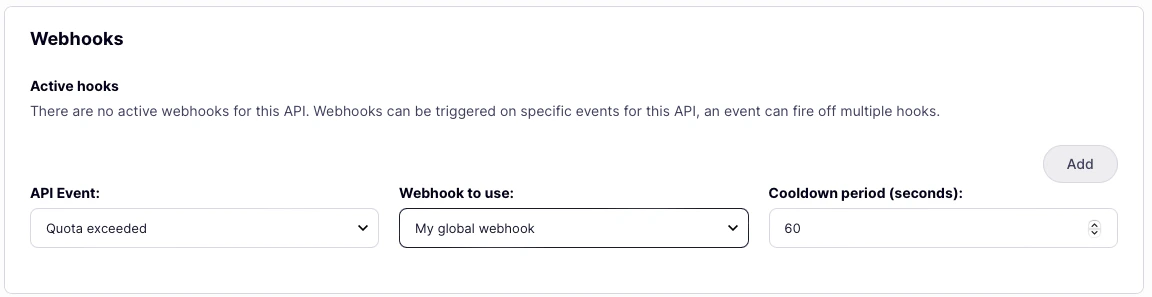 Webhook API Details