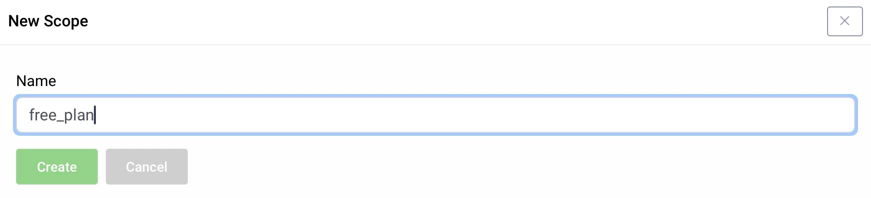 Name the scope free_plan