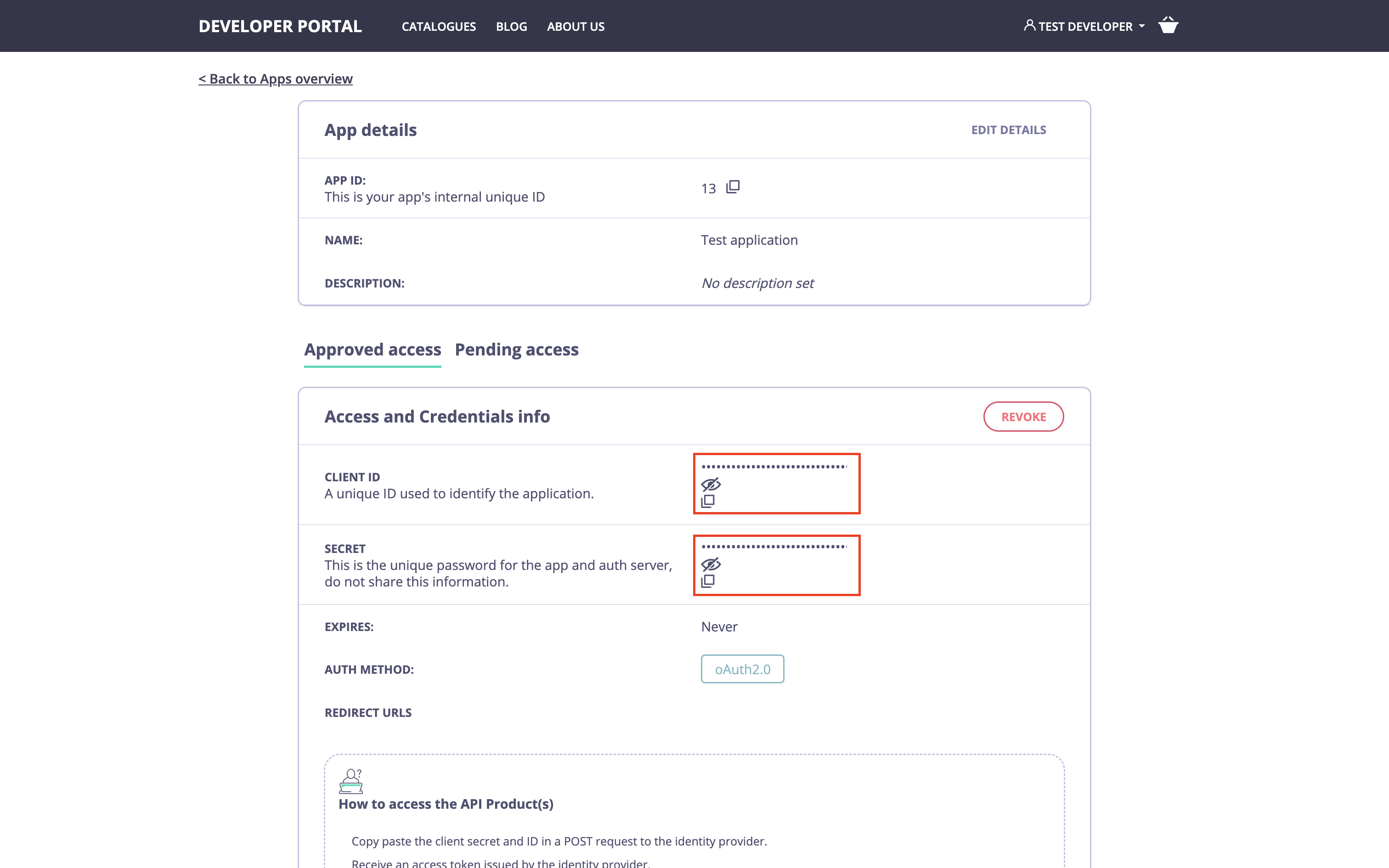 Copy the OAuth 2.0 credentials