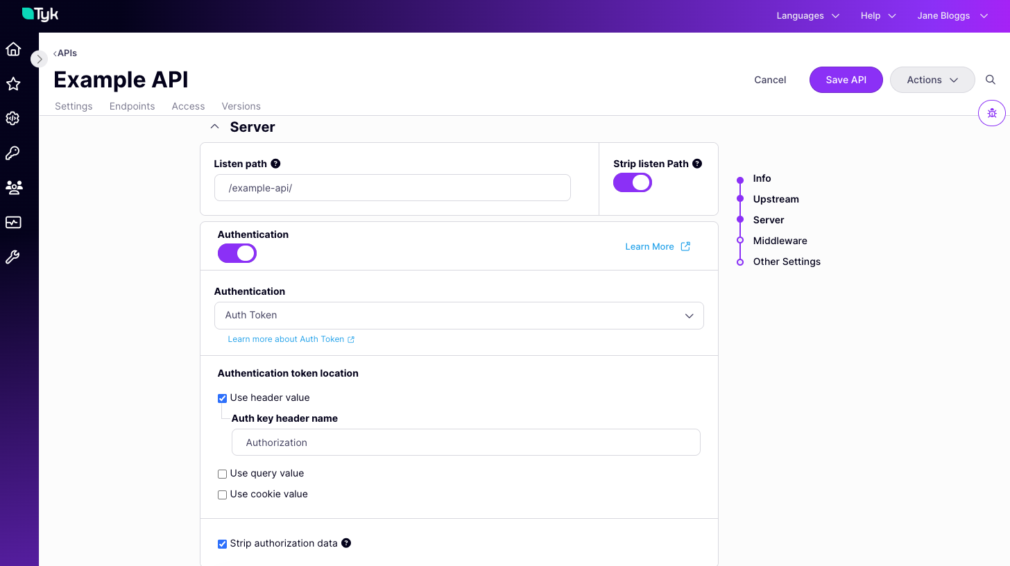 Configuring the Auth Token method
