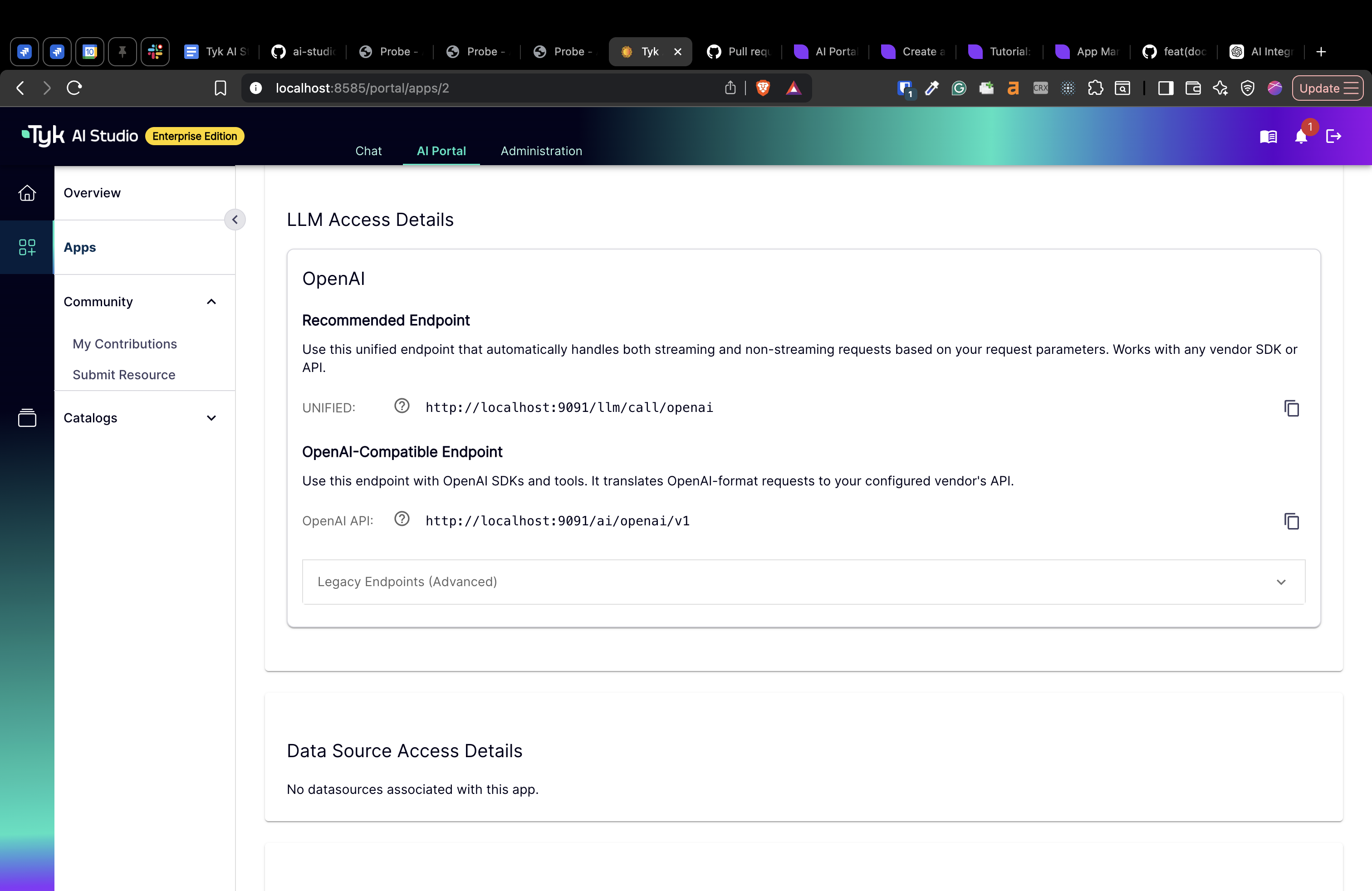 AI Portal View LLM Access Details