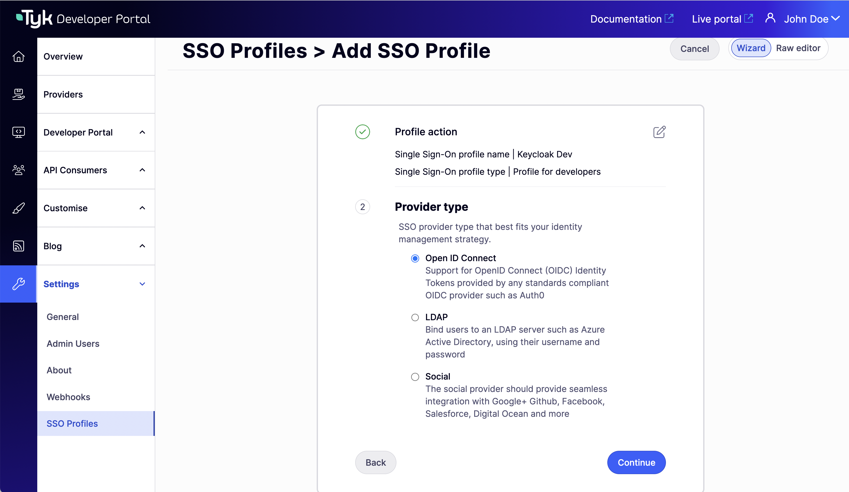 SSO Profiles Wizard