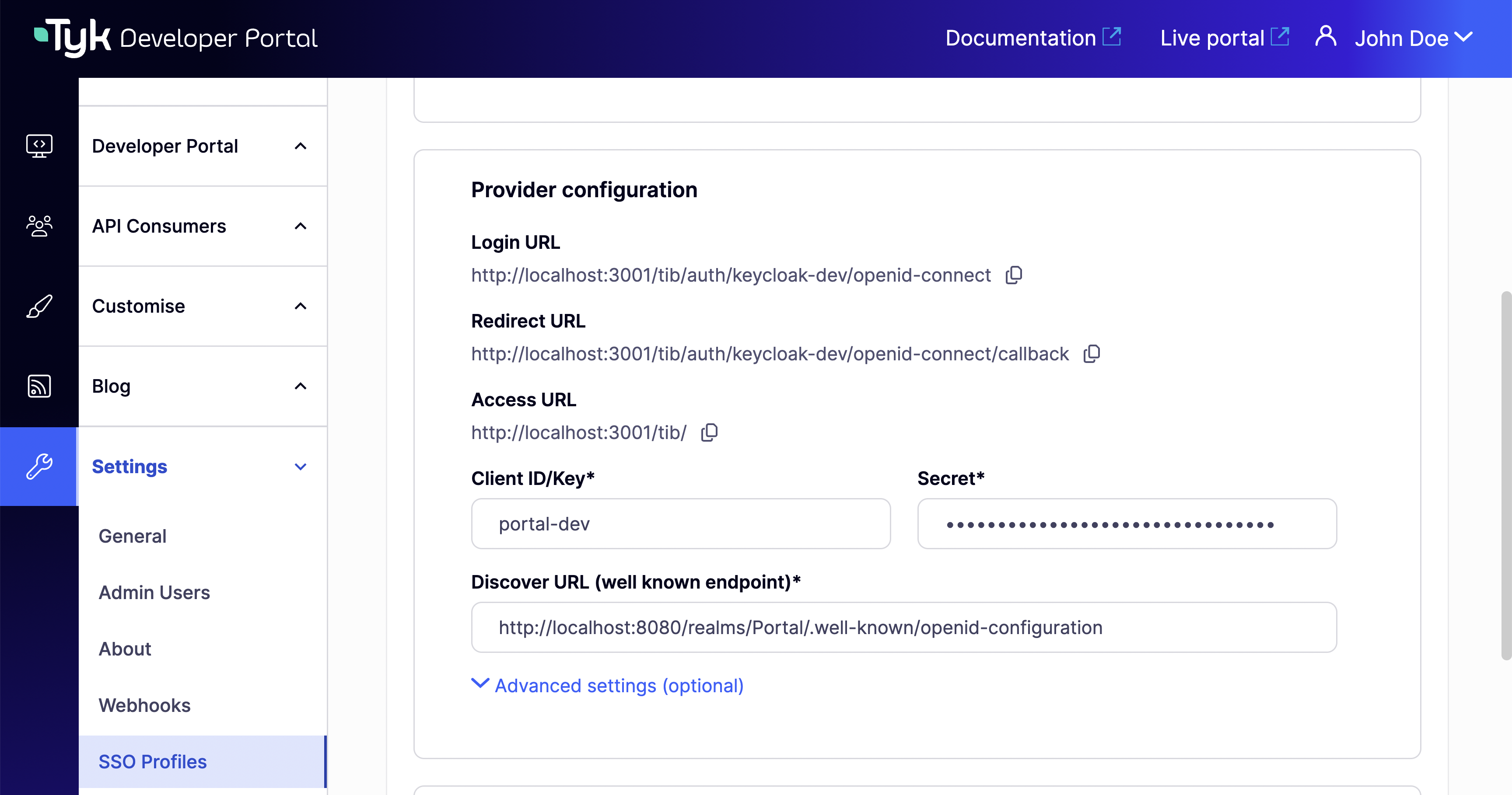 SSO Profile Details - Login URL
