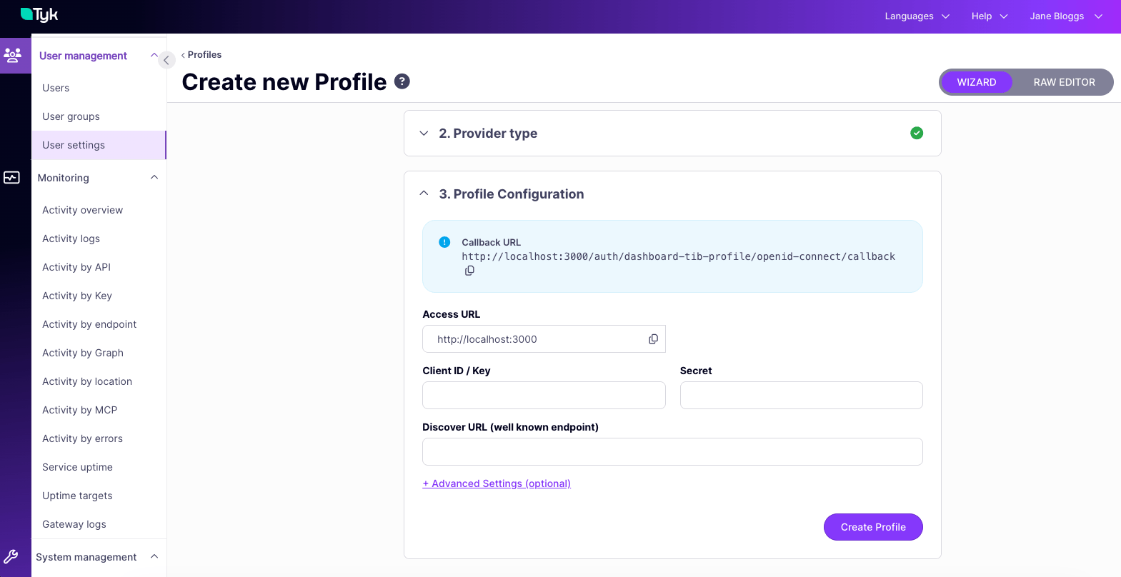 Complete the TIB profile configuration