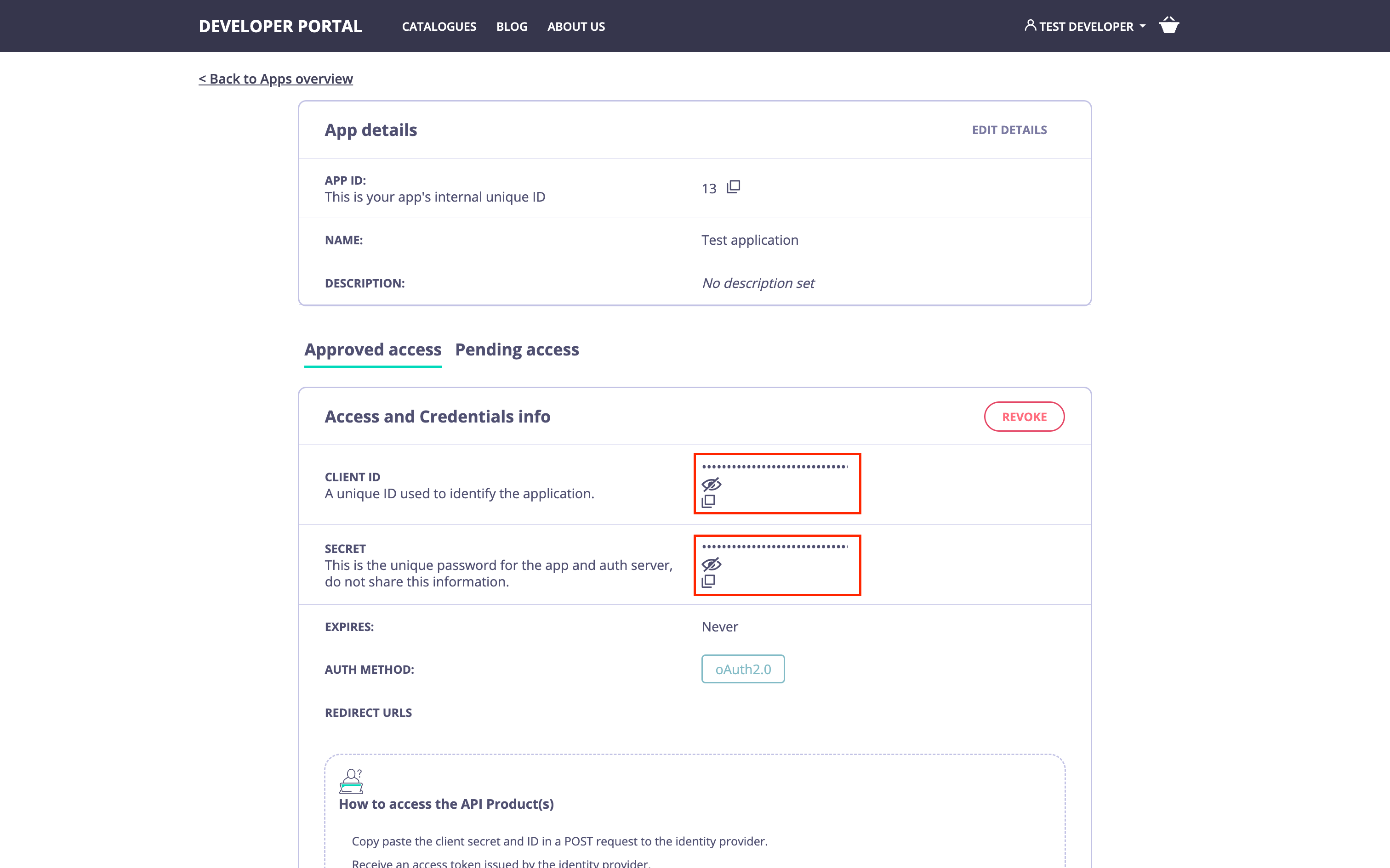 Copy the OAuth 2.0 credentials