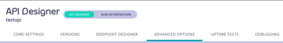 Advanced options tab