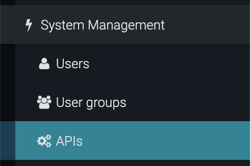 APIs Menu