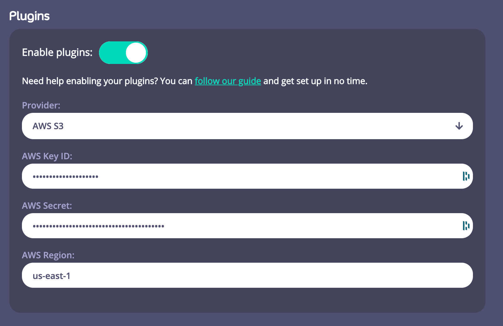 Plugins Settings