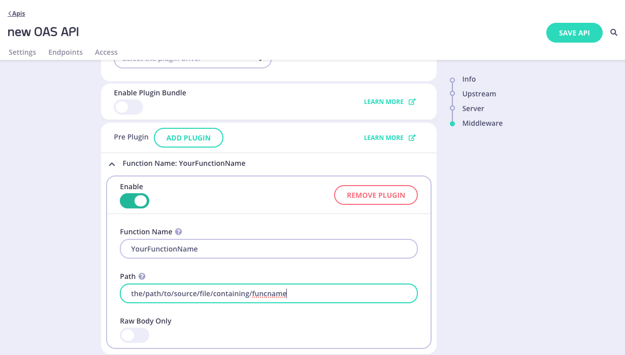 OAS Plugins Config Section