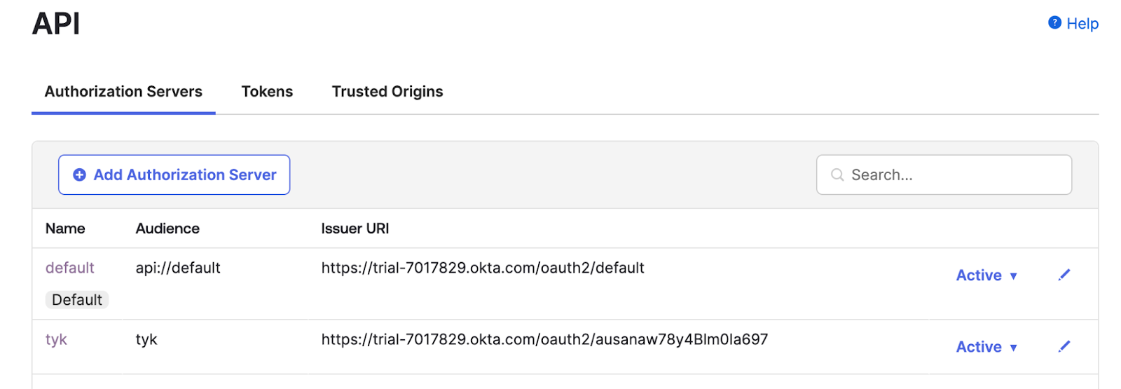 Add or Edit OAuth servers in Okta
