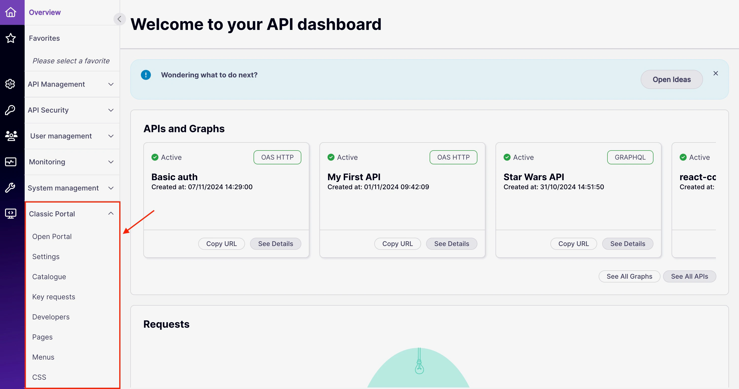 Classic Portal Side Bar