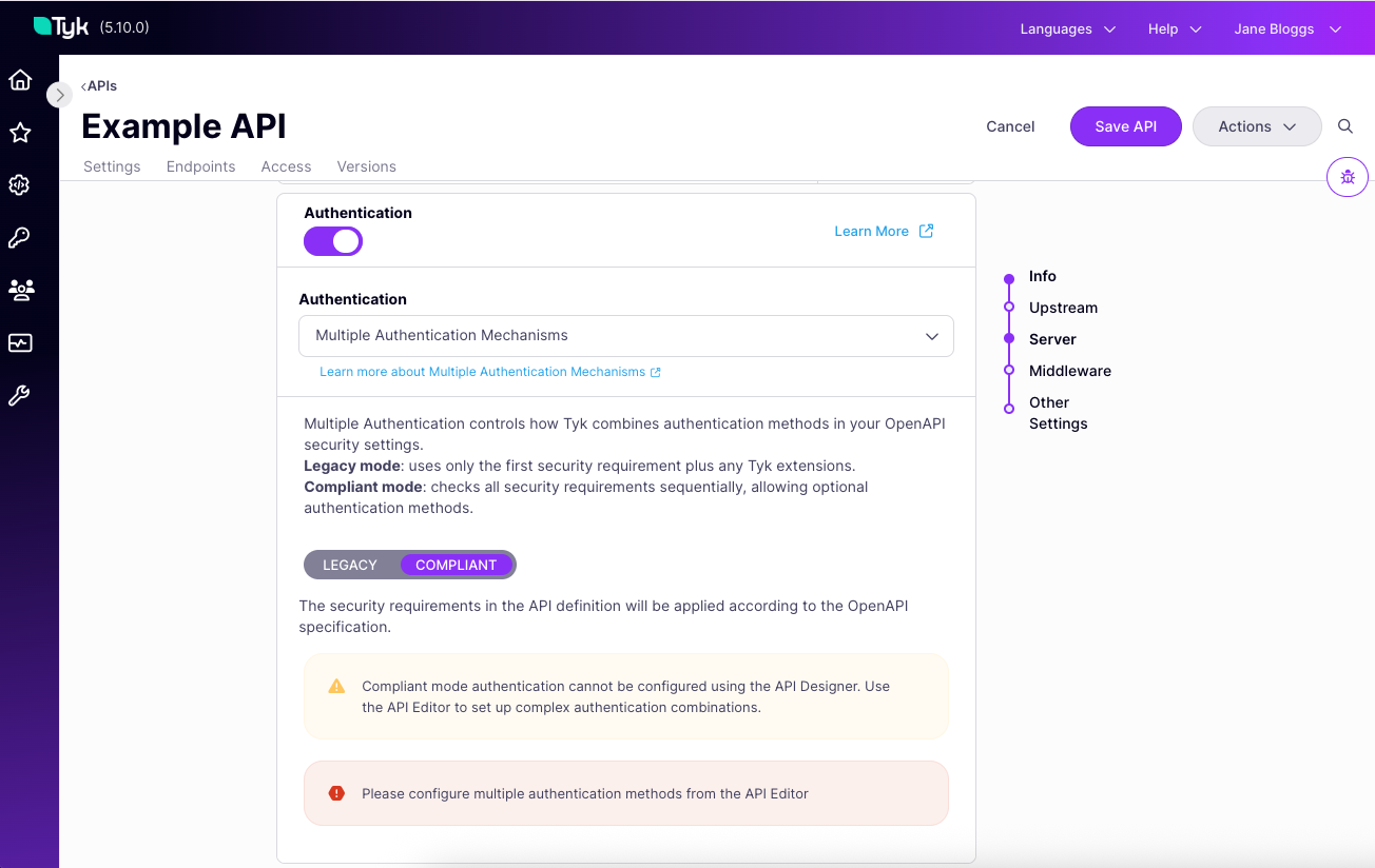Select Compliant mode