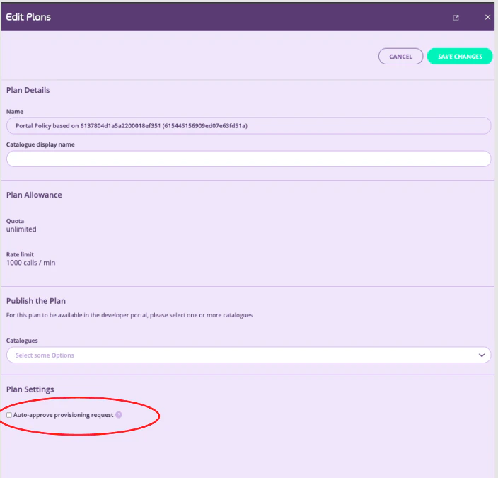 Auto Approve API provisioning requests
