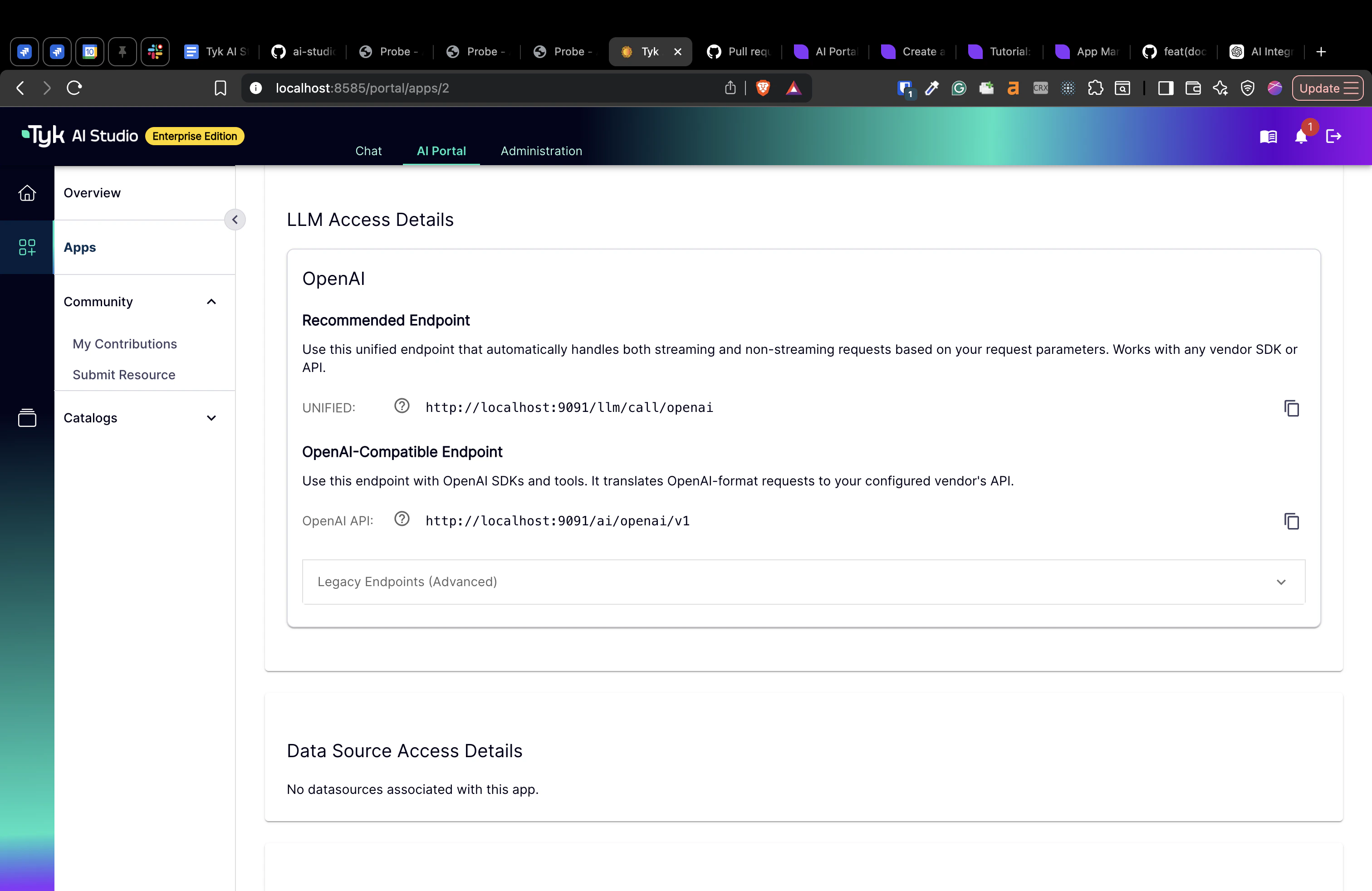 AI Portal View LLM Access Details
