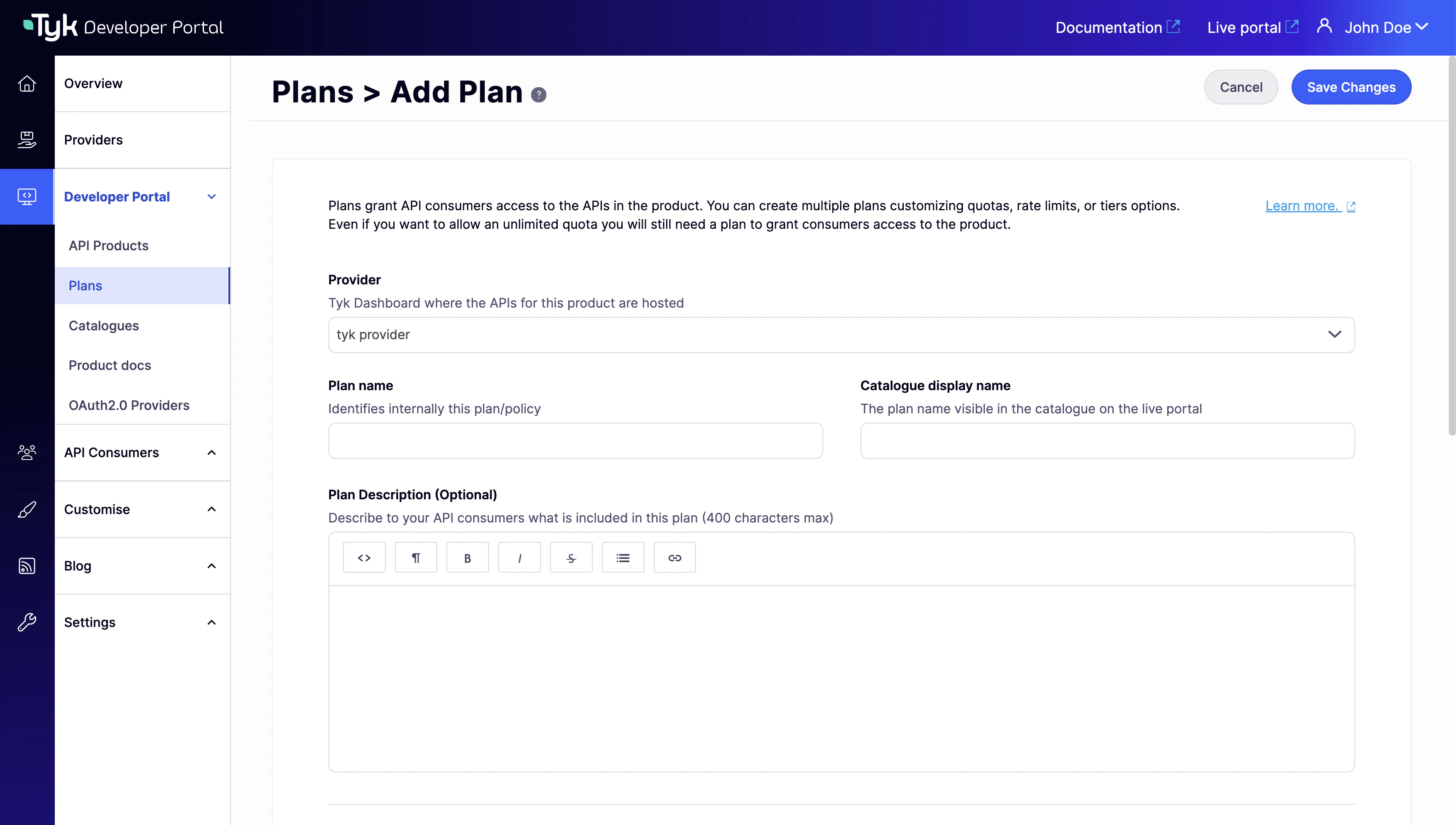 Add Plan Details