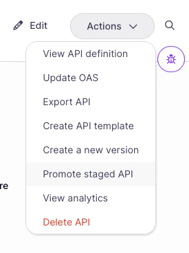 Promoting a staged API