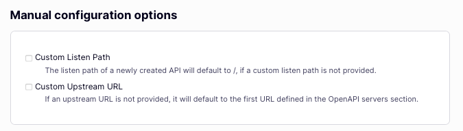 Configuring the listen path and upstream URL