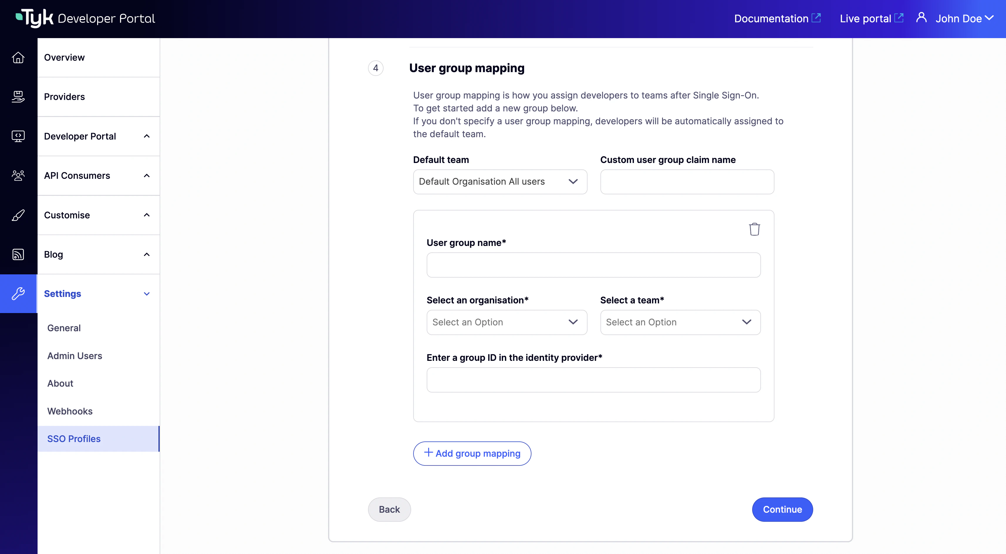 SSO Profiles Wizard - Group mapping