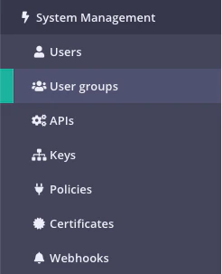 User group menu