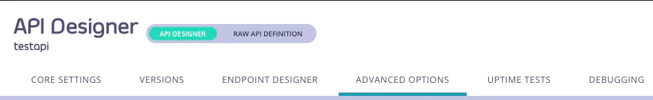 Advanced options tab location