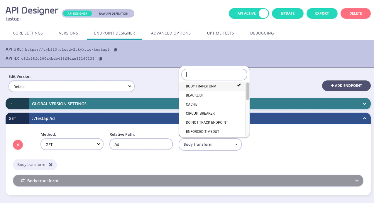 Endpoint designer