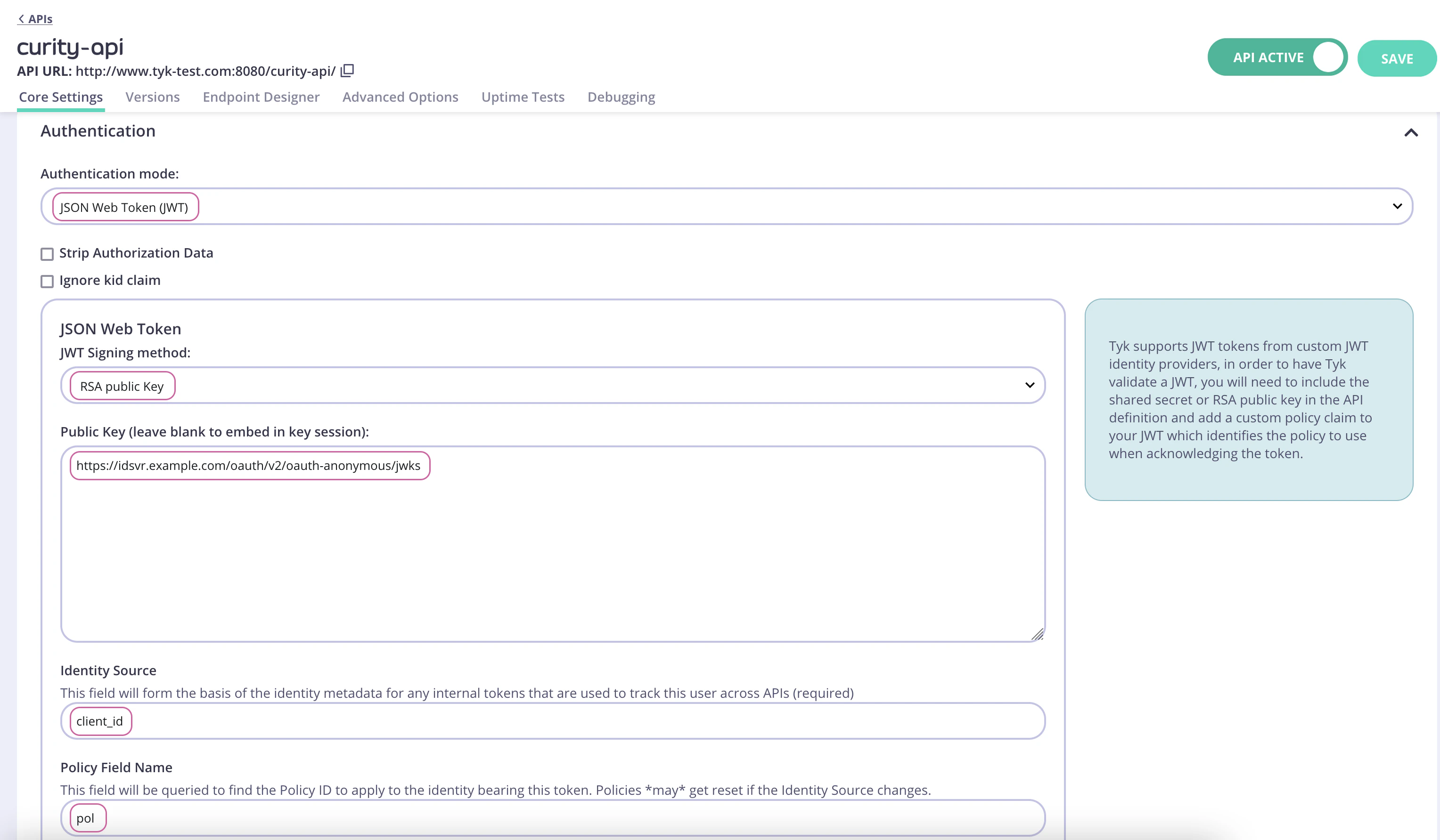Configure API