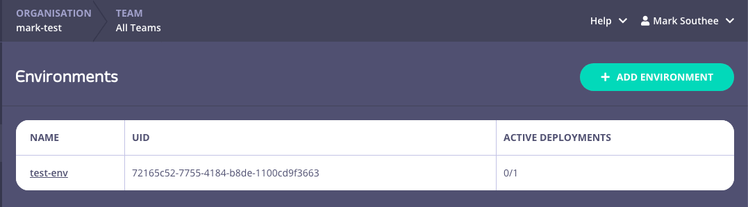 Edit Environment Name