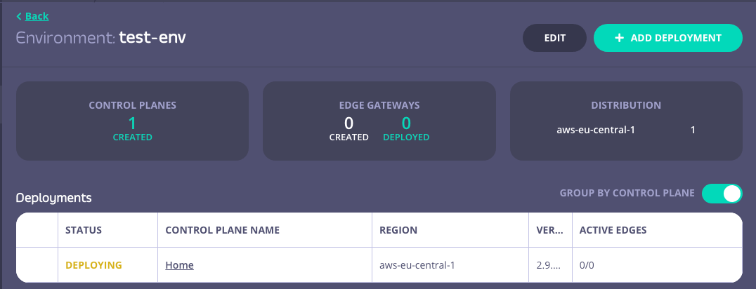 Env Edit Screen