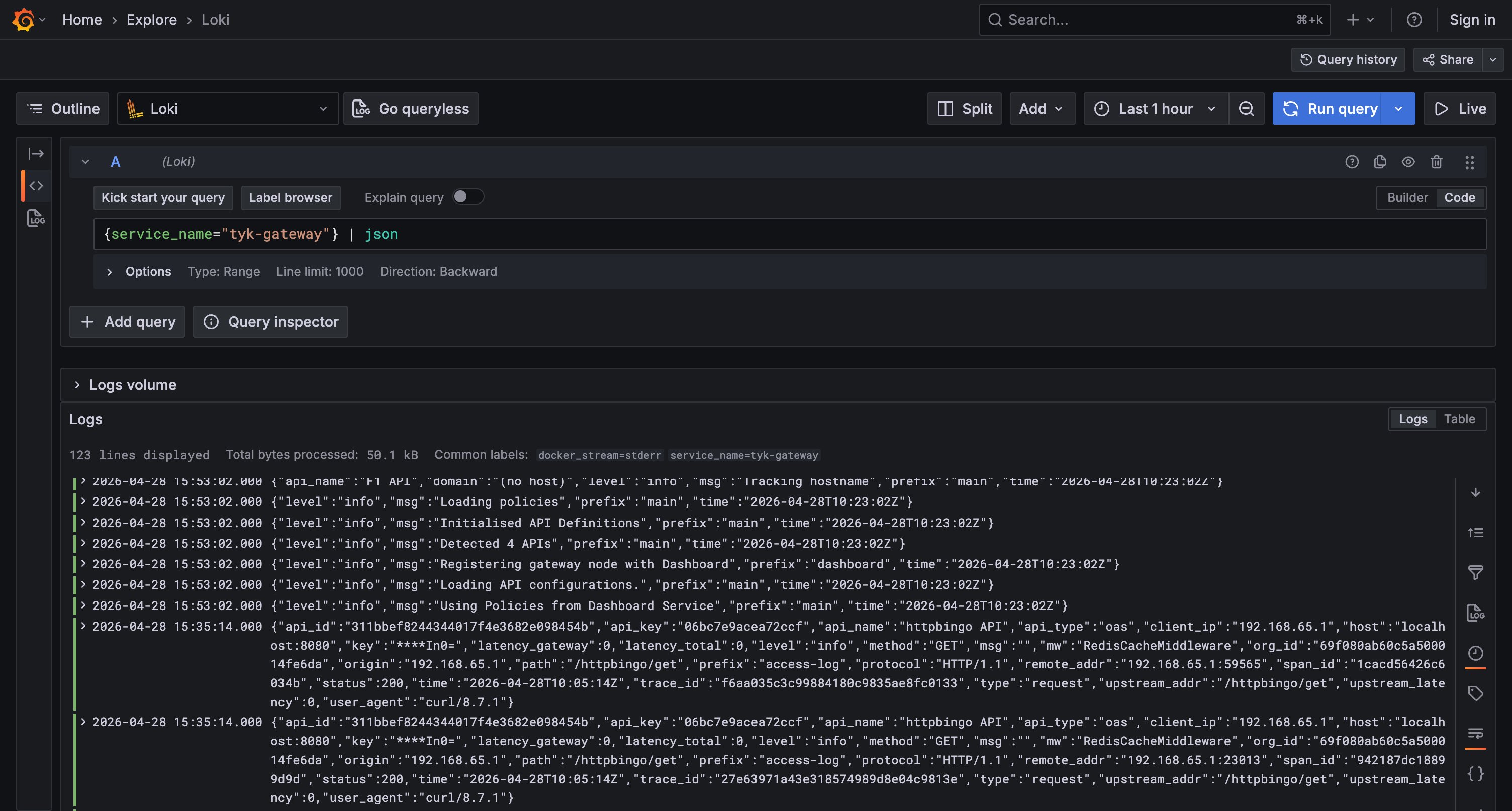 Logs in Grafana