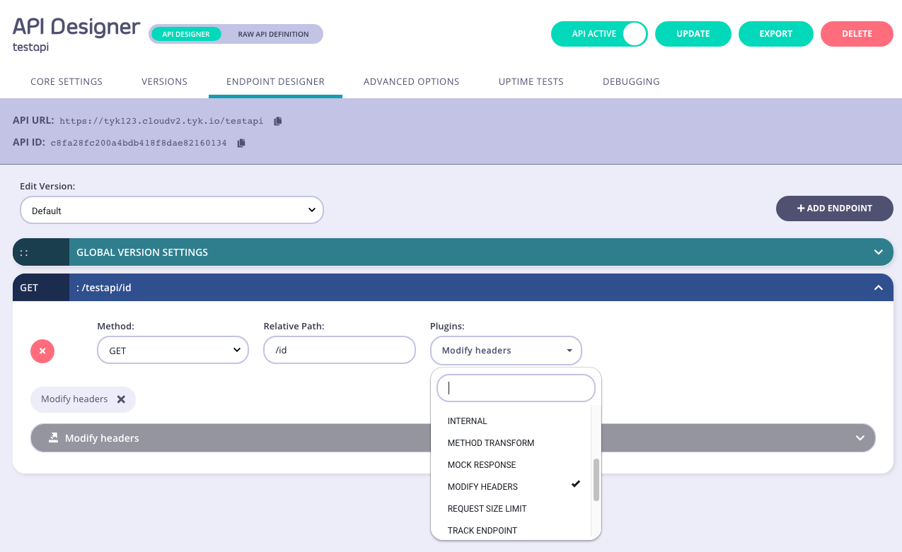 Endpoint designer