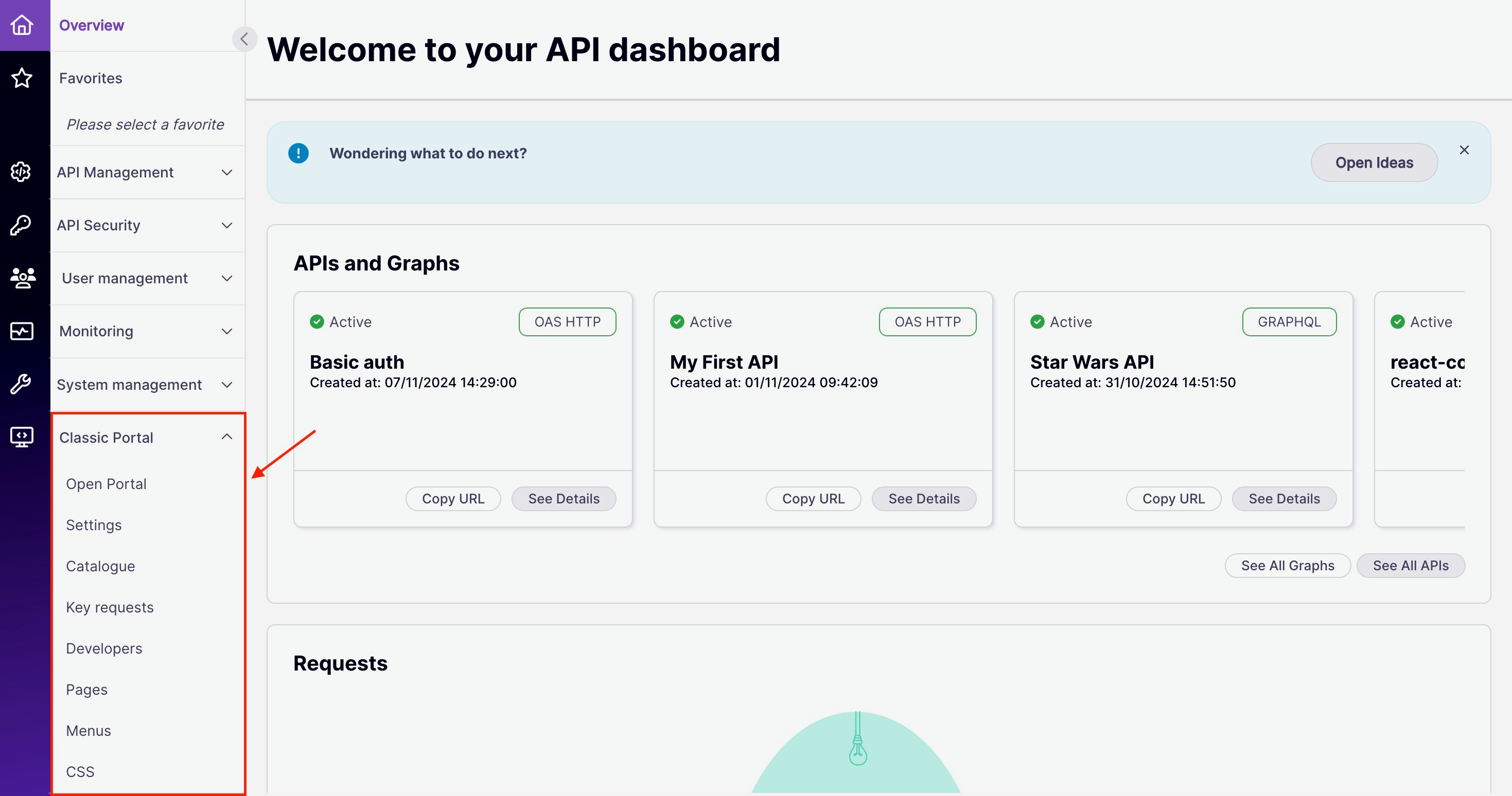 Classic Portal Side Bar
