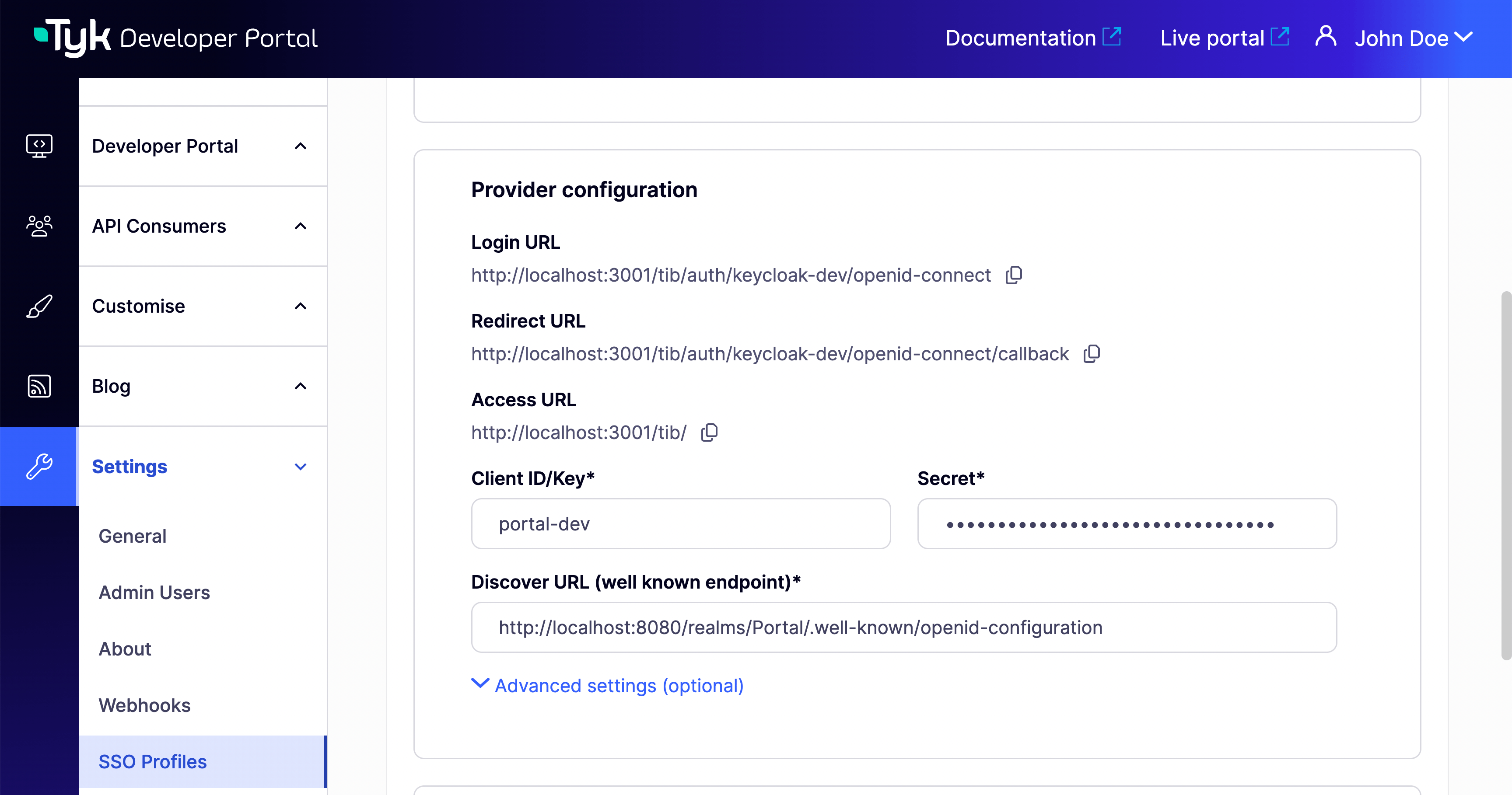 SSO Profile Details - Login URL