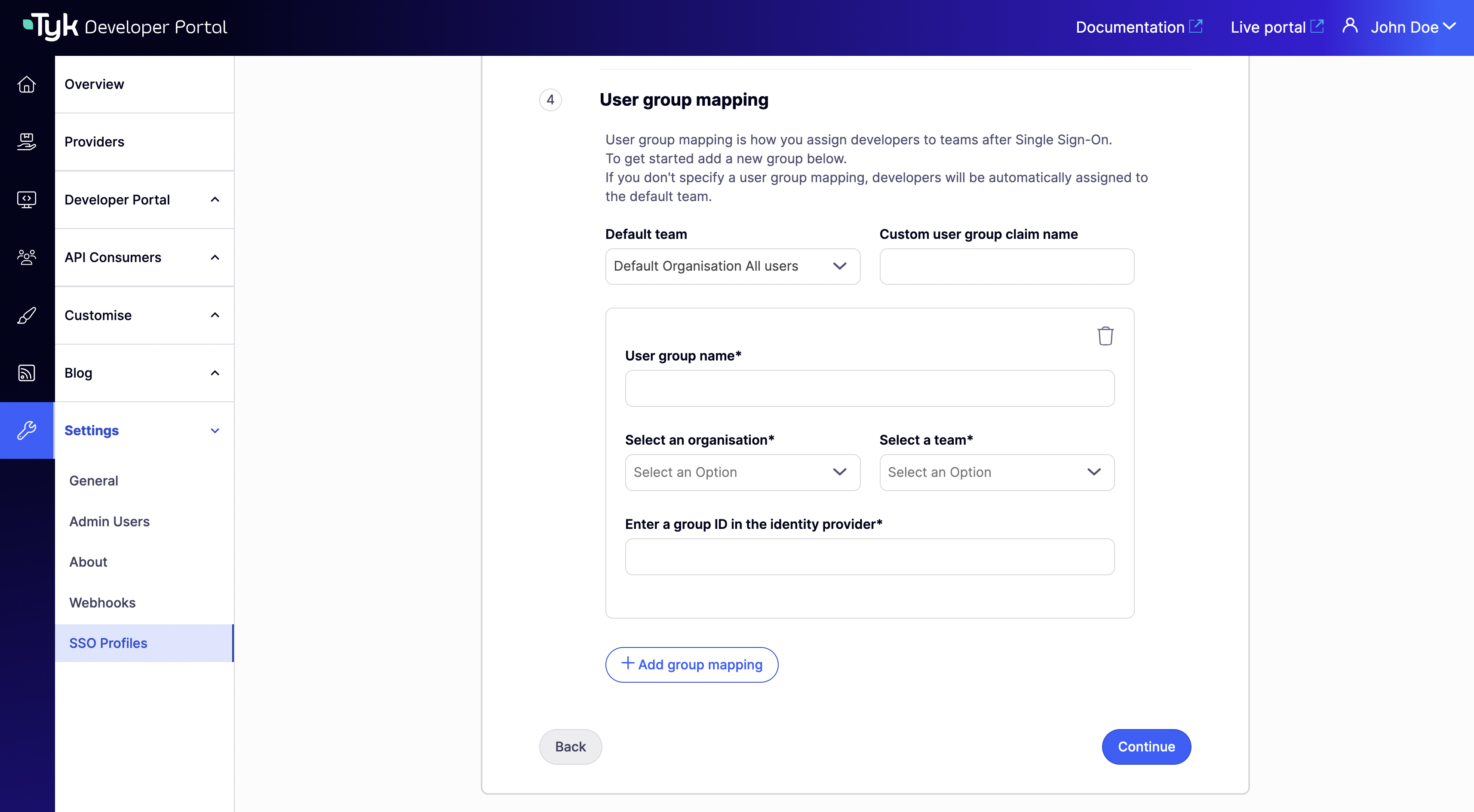 SSO Profiles Wizard - Group mapping