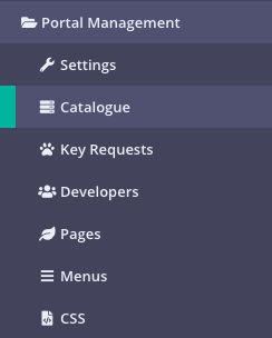 Catalogue menu